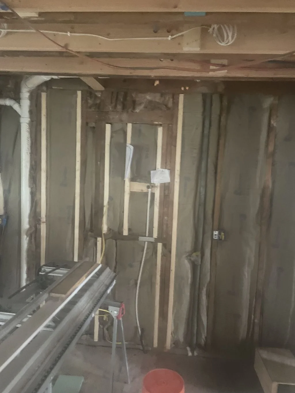 Attic insulation installation